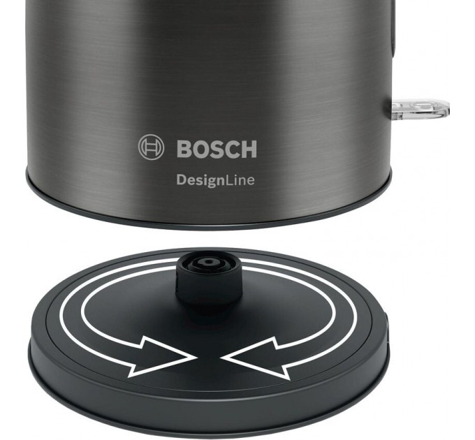 Электрочайник Bosch 1.7л, металл, серый