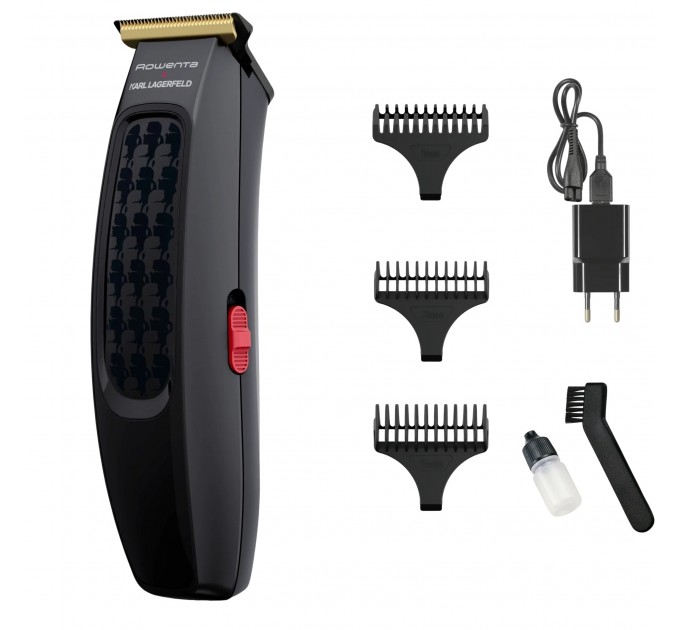 Машинка для стрижки Rowenta Karl Lagerfeld Cut & Style Stylization, акум., роторн. мотор, насадок-3, сталь, черный