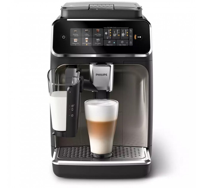 Кавомашина Philips Series 3300 1.8л, зерно + мелена, автомат.капучинатор, дисплей, авторецептів - 6, чорний