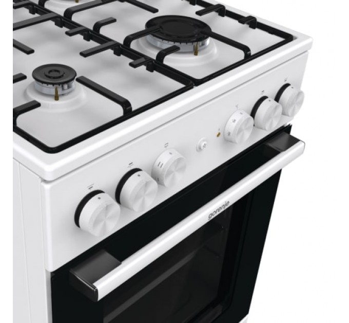 Плита Gorenje комби, 68л, 50x60см, эмалированные реш, с крышкой, белый