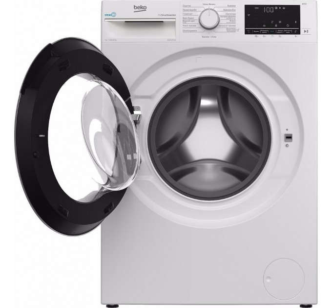Стиральная машина Beko фронтальная, 7кг, 1200, A+++, 49см, дисплей, SMART, инв., пар, белый