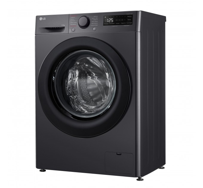 Стирально-сушильная машина LG фронтальная, 9(5)кг, 1200, A, 48см, дисплей, пар, инвертор, черный