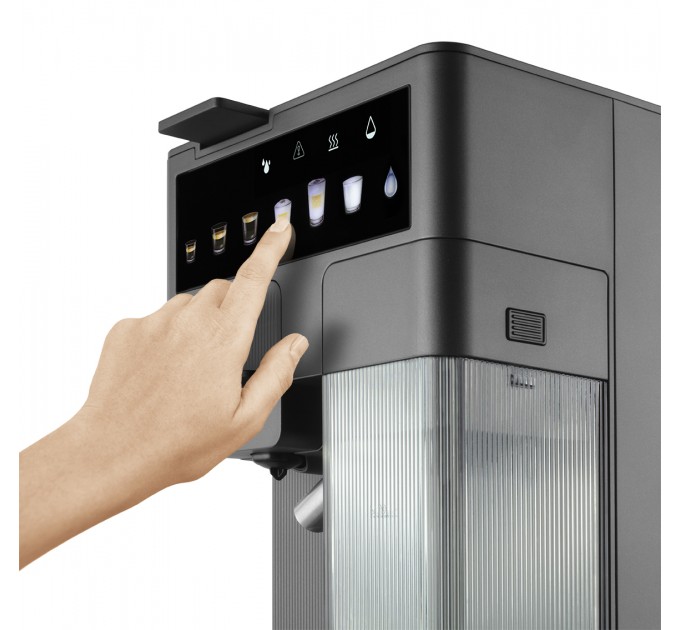 Кофеварка Catler капсульная Renzo 1.6л, капсулы, молотый кофе, сенс. управл., автом. капучинатор, серый