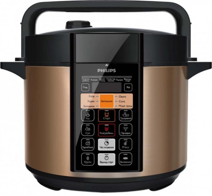 Мультиварка-скороварка Philips DailyCollection, 1000Вт, чаша-6л, электронное управл., нерж. сталь, черный