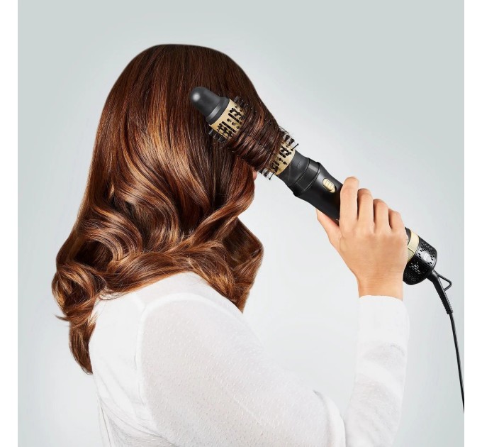 Фен-щетка Rowenta Express Style, 800Вт, режимов-3, иониз-я, хол. обдув, керамика, турмалин, черно-золотой