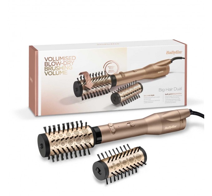 Фен-щетка Babyliss Big Hair Dual, 650Вт, режимов-2, хол. обдув, керамика, золотой