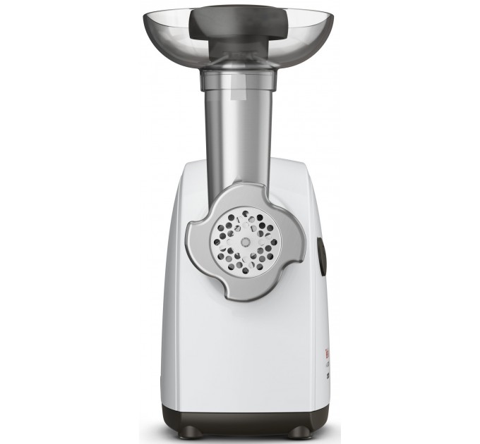 М'ясорубка Tefal HV4, 2000Вт, 2.3кг/хв, 3 решітки, насадка для ковбас, кеббе, томатів, пластик, біло-чорний