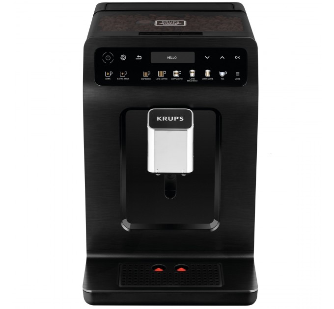 Кавомашина Krups Evidence Plus Titanium 2.3л, зерно, автомат.капучинатор, ОLED диспл, аторец. - 19, чорний