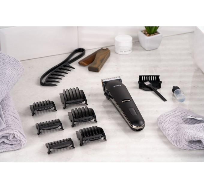 Машинка для стрижки ARDESTO HC-Y32-B, мережа+акум., насадок-6, сталь+кераміка, чорний