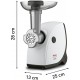 М'ясорубка Tefal HV4, 2000Вт, 2.3кг/хв, 3 решітки, насадка для ковбас, кеббе, томатів, пластик, біло-чорний