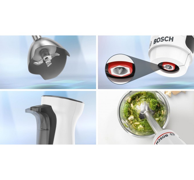 Блендер Bosch заглибний 600Вт, подрібнювач, вінчик, білий