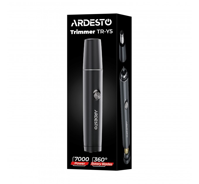 Триммер ARDESTO TR-Y5 для носа и ушей, 1хААА, сталь, черный