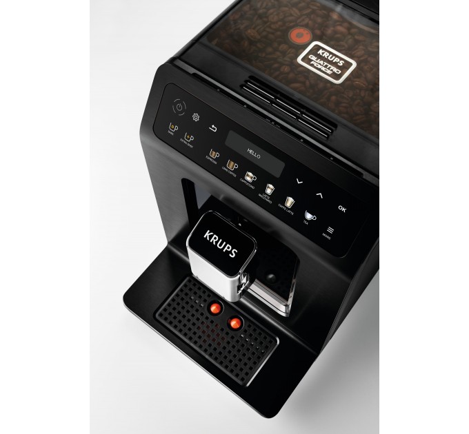 Кавомашина Krups Evidence Plus Titanium 2.3л, зерно, автомат.капучинатор, ОLED диспл, аторец. - 19, чорний