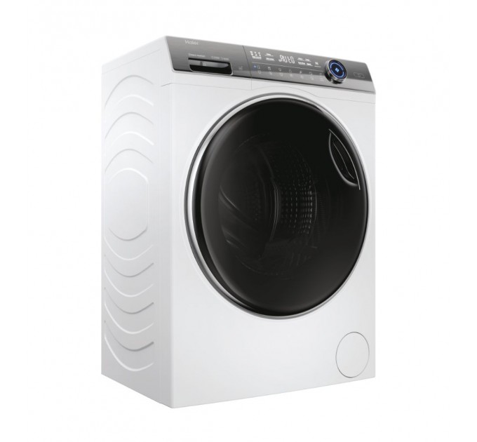 Стиральная машина Haier фронтальная, 9кг, 1400, A+++, 52см, дисплей, пар, инвертор, люк черный, прямой привод, белый