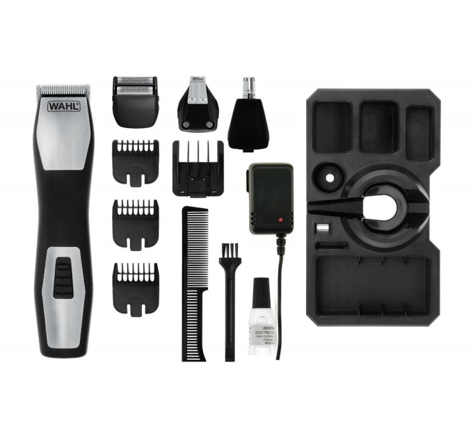 Тример WAHL Groomsman, для бороди, вусів, брів, носа, тіла, акум., роторний мотор, насадок-6, сталь, чорний