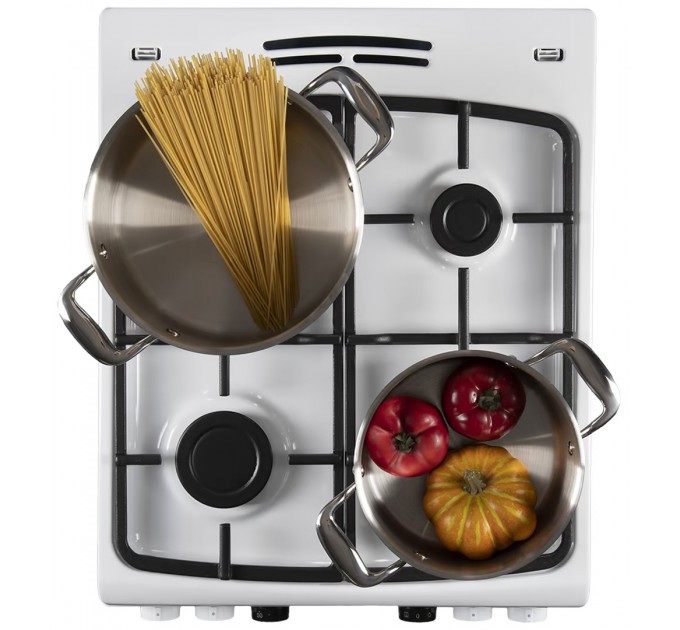 Плита Hansa комбінована, 65л, 50x60см, дисплей, конвекція, чавун, білий