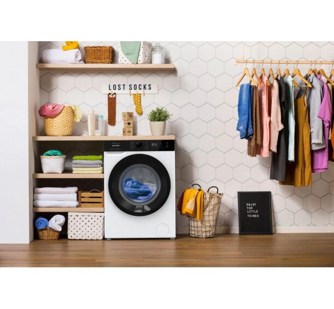 Стиральная машина Gorenje фронтальная, 7кг, 1400, A+++, 47см, дисплей, пар, инвертор, белый