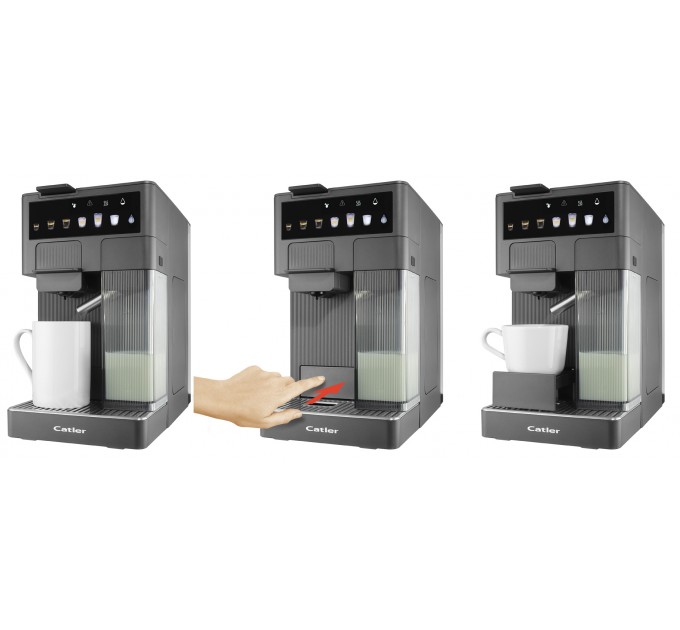 Кофеварка Catler капсульная Renzo 1.6л, капсулы, молотый кофе, сенс. управл., автом. капучинатор, серый