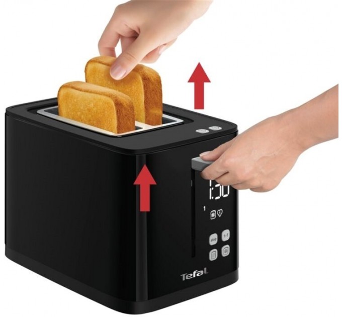 Тостер Tefal Digital 850Вт, LED дисплей, пластик, чорний
