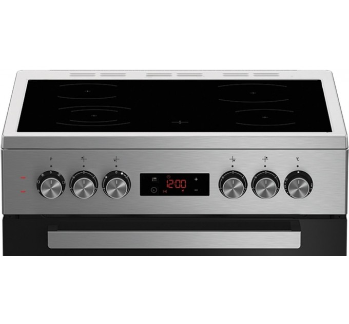 Плита Beko электрическая стеклокерамическая, 66л, 60x60см, дисплей, конвекция, нерж