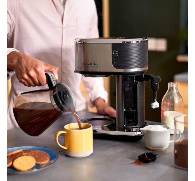 Кавоварка Russell Hobbs крапельна Attentiv Coffee Bar 1.5л, мелена, LED-дисплей, чорно-метал