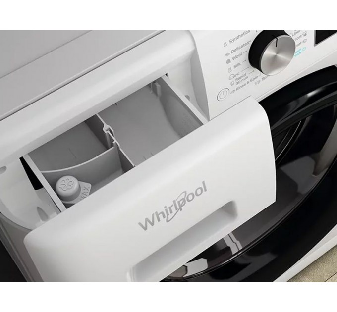 Стиральная машина Whirlpool фронтальная, 9кг, 1400, A+++, 60см, дисплей, пар, инвертор, люк черный, белый
