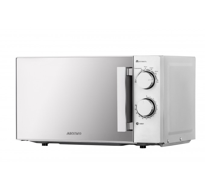 Мікрохвильова піч ARDESTO, 20л, мех.керув., 800Вт, відкр.ручкою, сріблястий