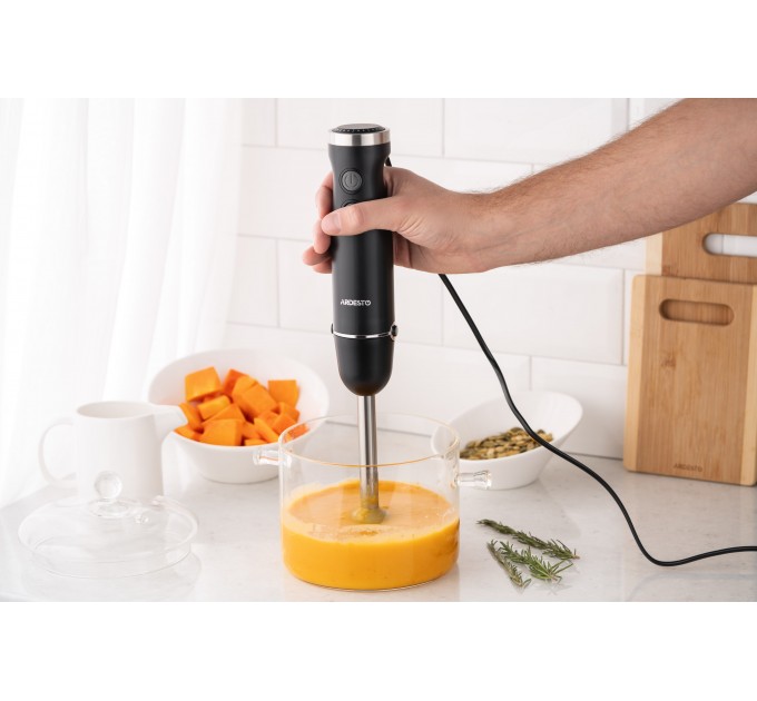 Блендер ARDESTO ручний 600Вт, чорно-сріблястий