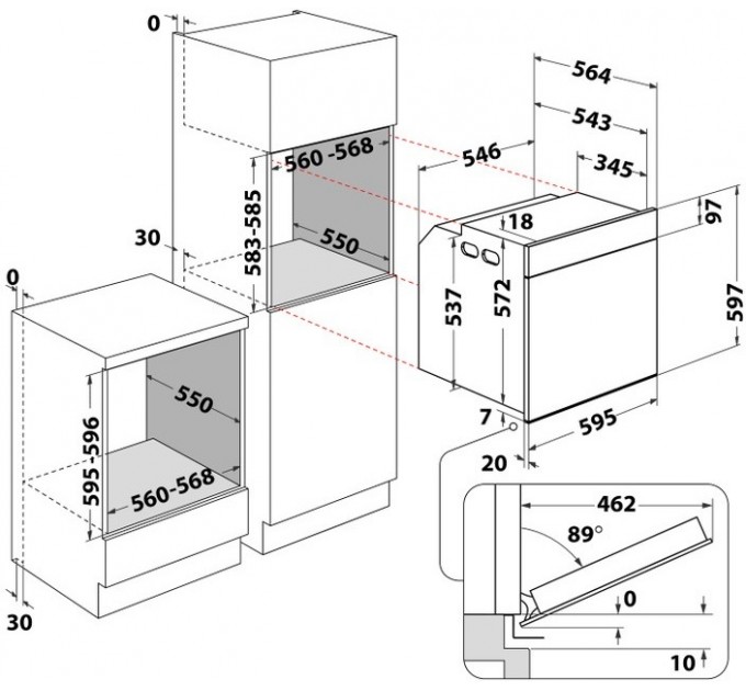 Духова шафа Whirlpool електрична, 73л, A+, дисплей, конвекція, піроліз, телескопічні напрямні, чорний