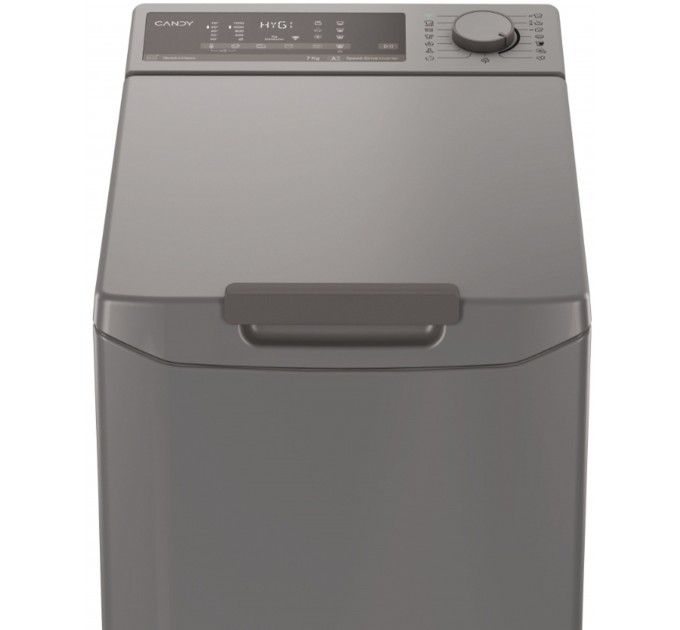 Пральна машина Candy вертикальна, 7кг, 1200, A+++, 60см, дисплей, cріблястий