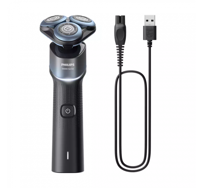 Бритва електр. Philips роторна Series 5000X, 4.5Вт, бритв.головок-3, Li-Ion, сух.+волог., чорно-синій