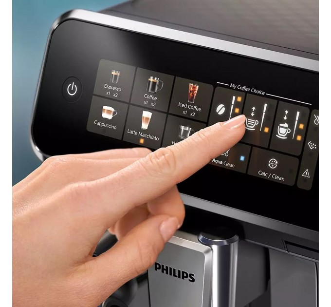 Кавомашина Philips Series 3300 1.8л, зерно + мелена, автомат.капучинатор, дисплей, авторецептів - 6, чорний