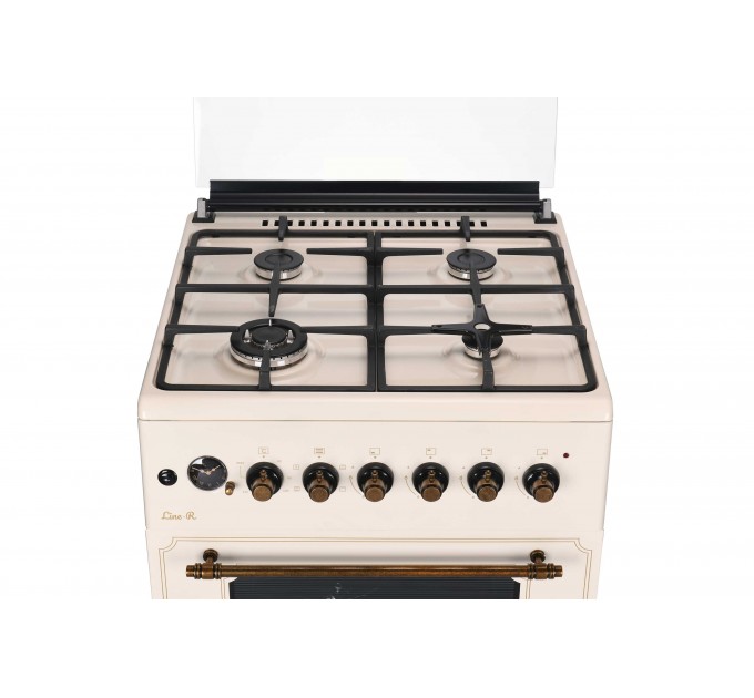 Плита ARDESTO комби Line-R, 53л, 60x60см, конвекция, чугун, подсветка, форсунки LPG (подключение газового баллона), бежевый