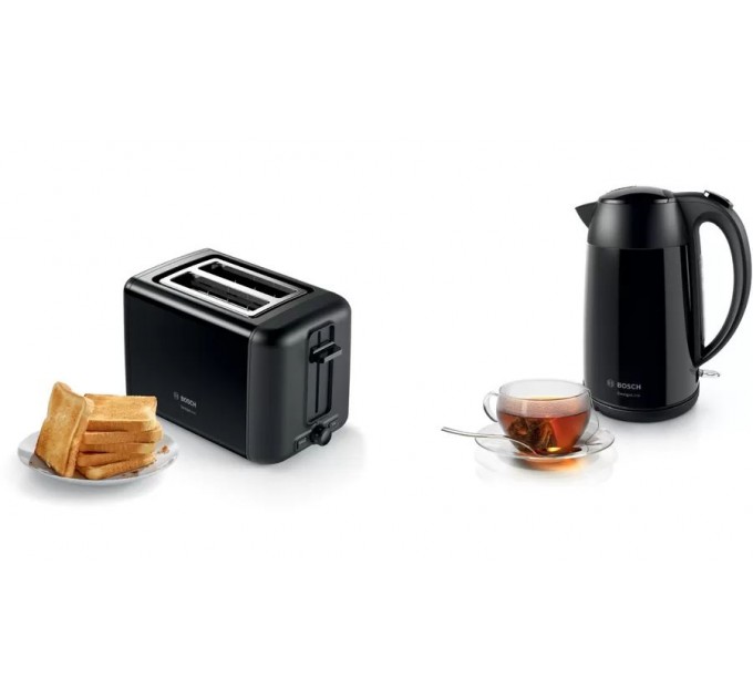 Электрочайник Bosch 1.7л, металл, черный