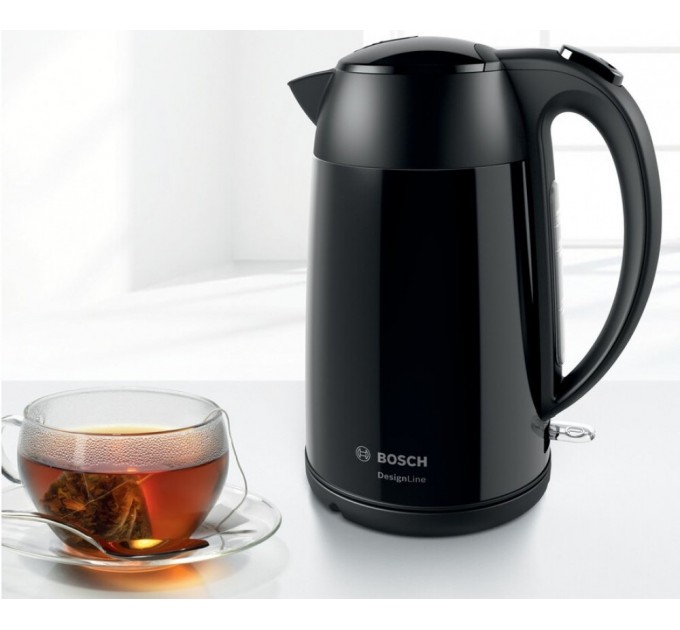 Электрочайник Bosch 1.7л, металл, черный