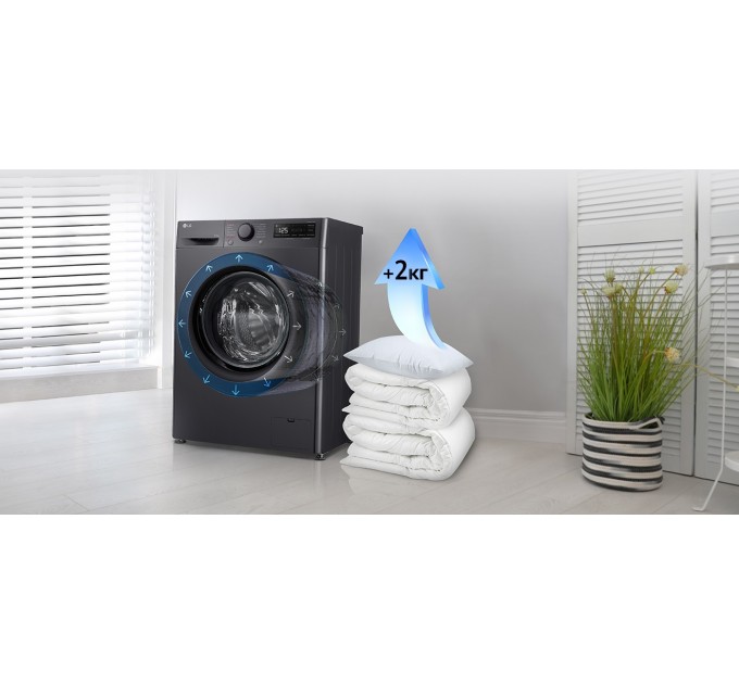Стирально-сушильная машина LG фронтальная, 9(5)кг, 1200, A, 48см, дисплей, пар, инвертор, черный