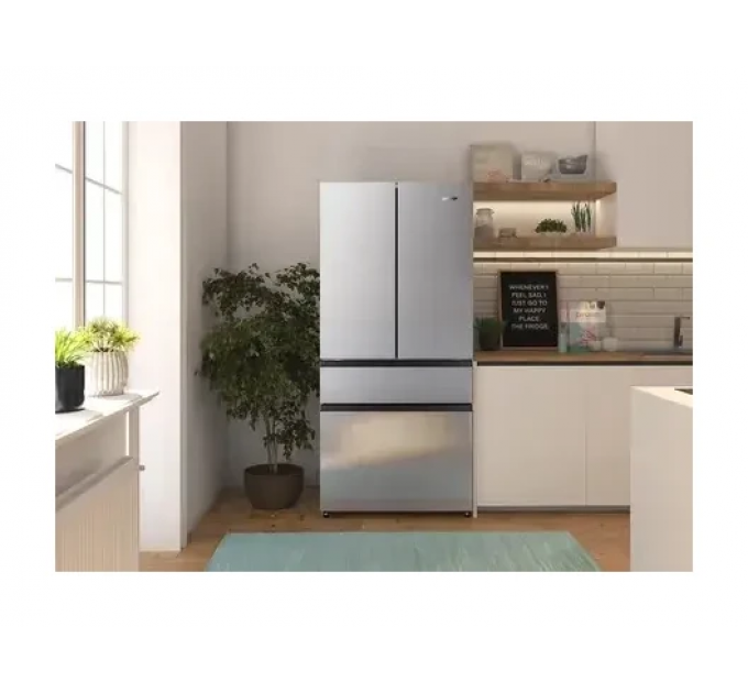 Холодильник SBS Gorenje, франц. дверцы, 182x80x71см, 2 дв., Х- 302л, М- 178л, A+, NF+, Инвертор, Дисплей, Серый