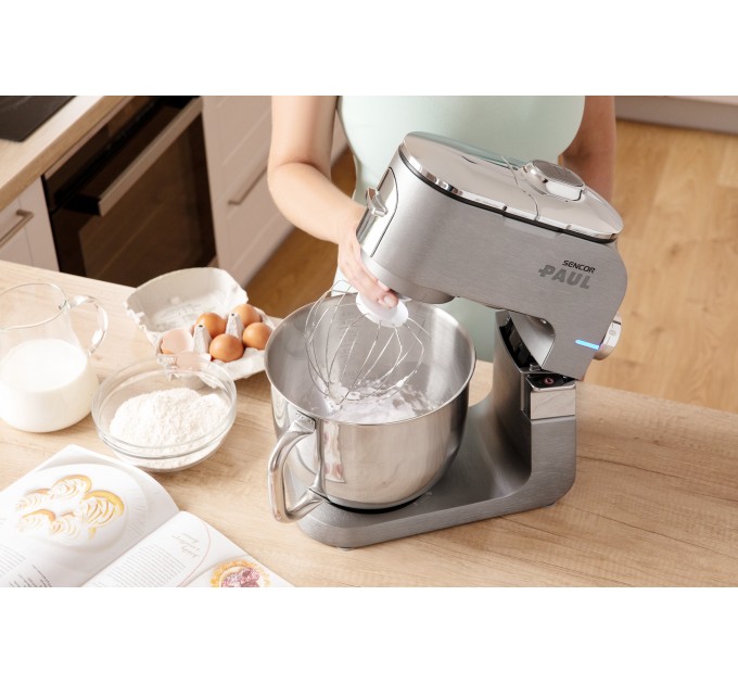 Кухонная машина Sencor Paul 1500Вт, чаша-металл, корпус-металл, насадок-20, метал