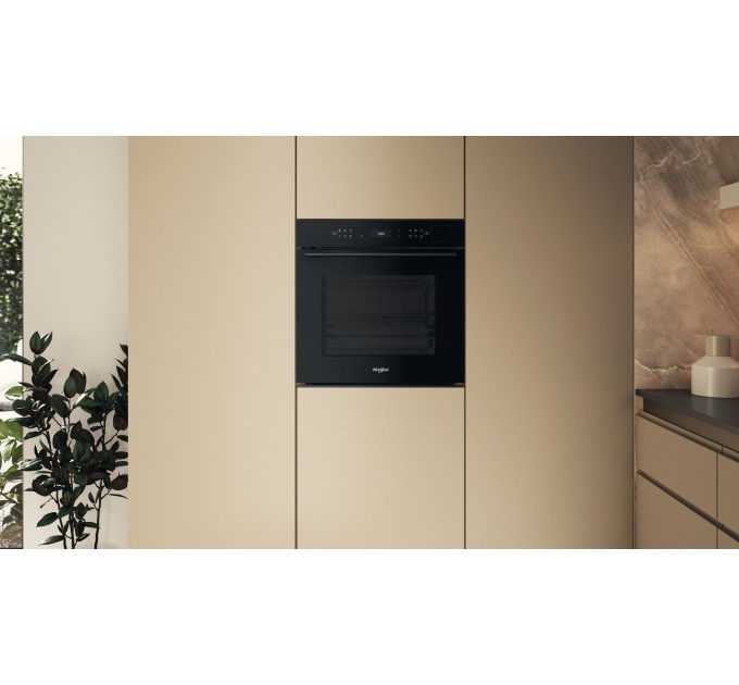 Духова шафа Whirlpool електрична, 73л, A+, дисплей, конвекція, піроліз, телескопічні напрямні, чорний