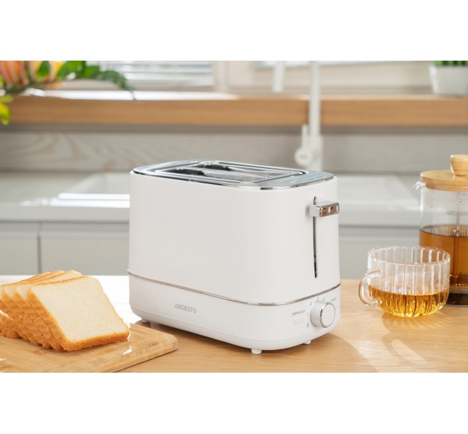 Тостер ARDESTO Timeless Elegance, 800Вт, пластик, 2 слоти, білий