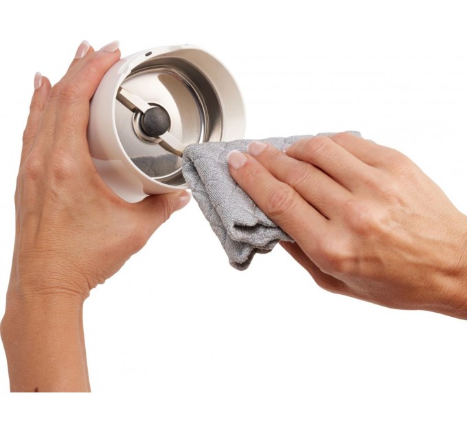 Кавомолка Gorenje роторна 150Вт, об'єм зерен-45г, 3 ступеня помолу, пластик/метал, білий