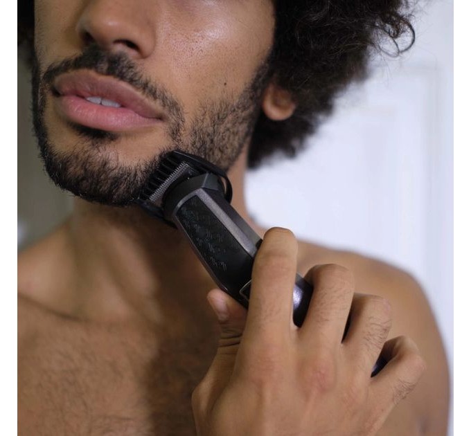 Набір для стрижки Babyliss, для бороди, вусів, голови, носа і тіла, акум., вібраційний мотор, насадок-9, сталь, сірий