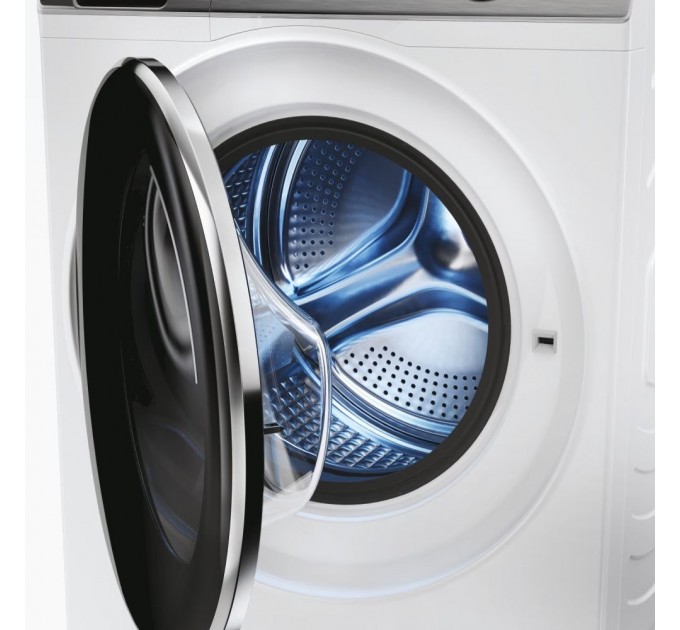 Стиральная машина Haier фронтальная, 12кг, 1400, A+++, 60см, дисплей, пар, инвертор, люк черный, прямой привод, белый