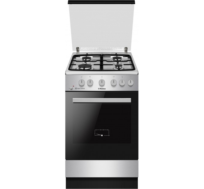 Плита Hansa газовая, 50x60см, 71л, чугун, газ контр., нержавеющая сталь