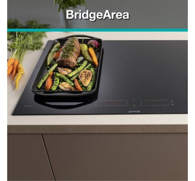 Варочная поверхность Gorenje индукционная, 60см, PowerBoost, SliderTouch, увеличенная площадь приготовления, черный