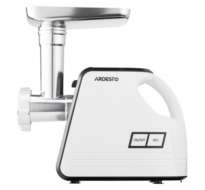 М'ясорубка ARDESTO, 2300Вт, продук.-2.2кг/хв, 4 решітки + для ковб., кеббе, насадка для томатів, пластик, біло-чорний