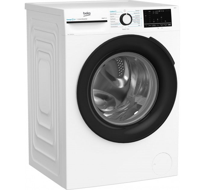 Стиральная машина Beko фронтальная, 8кг, 1400, A+++, 55см, дисплей, инвертор, пар, белый