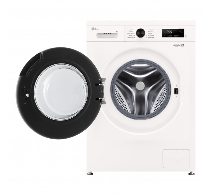 Стиральная машина LG фронтальная, 7кг, 1200, A+++, 44см, дисплей, пар, инвертор, белый