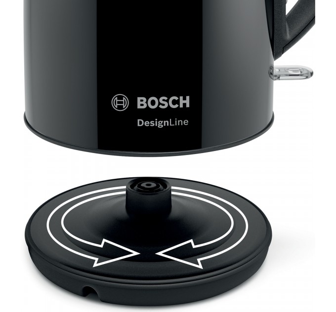 Электрочайник Bosch 1.7л, металл, черный