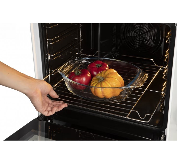 Плита Hansa комбінована, 65л, 50x60см, дисплей, конвекція, чавун, білий